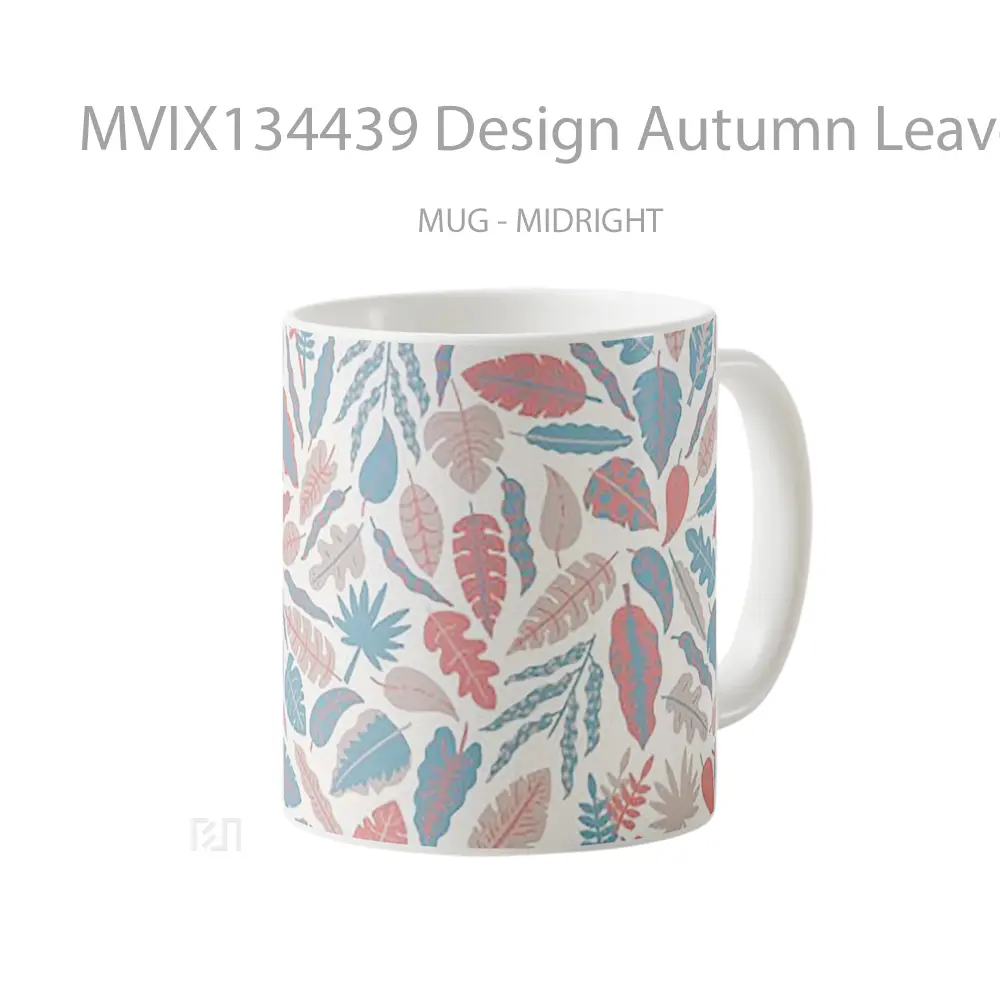 Mug Design Autumn Leaves Gelas Seni Modern - All-side / Desain