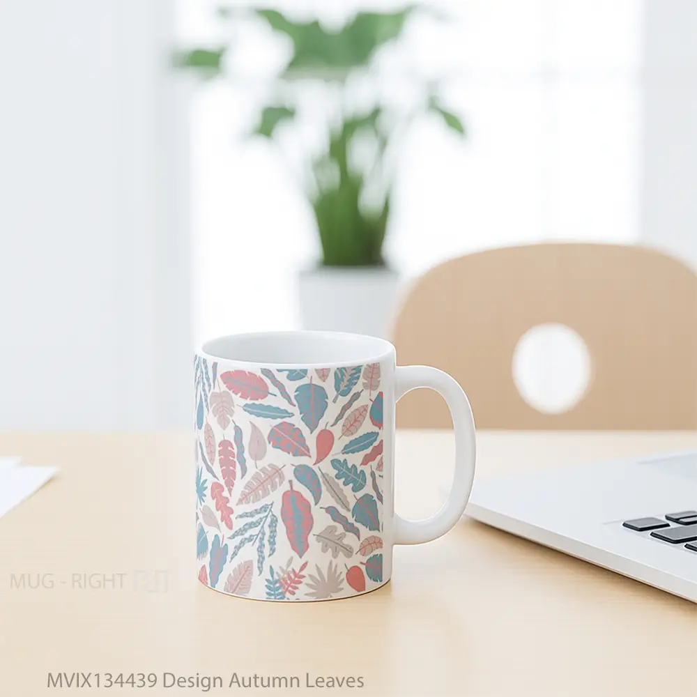 Mug Design Autumn Leaves Gelas Seni Modern - All-side / Desain