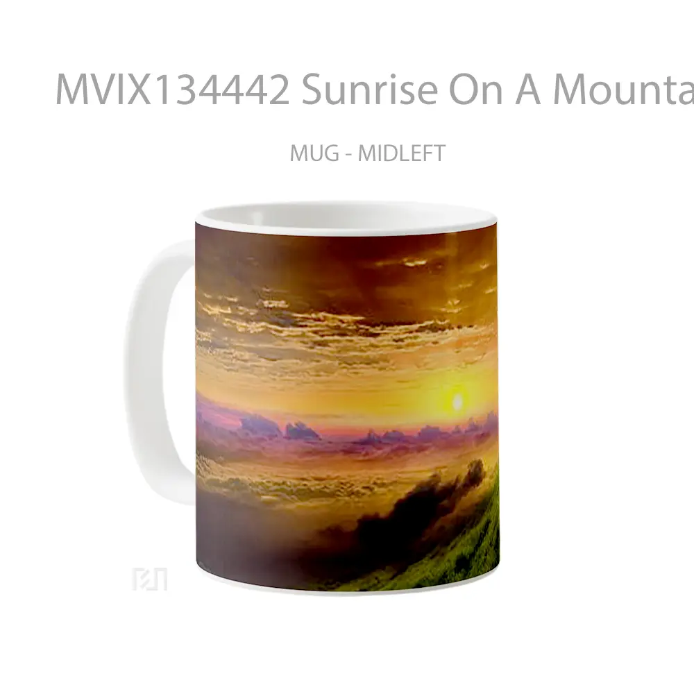Mug Sunrise On A Mountain Gelas Pemandangan Alam - All-side / Desain