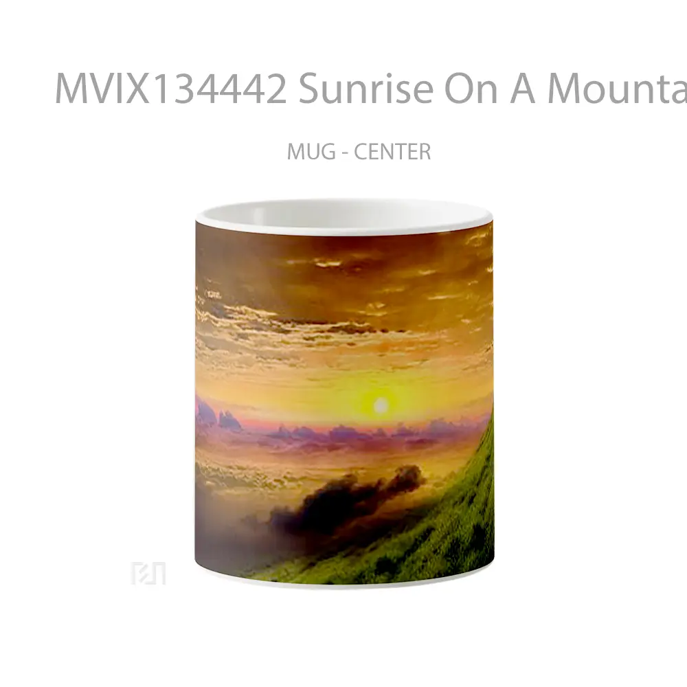 Mug Sunrise On A Mountain Gelas Pemandangan Alam