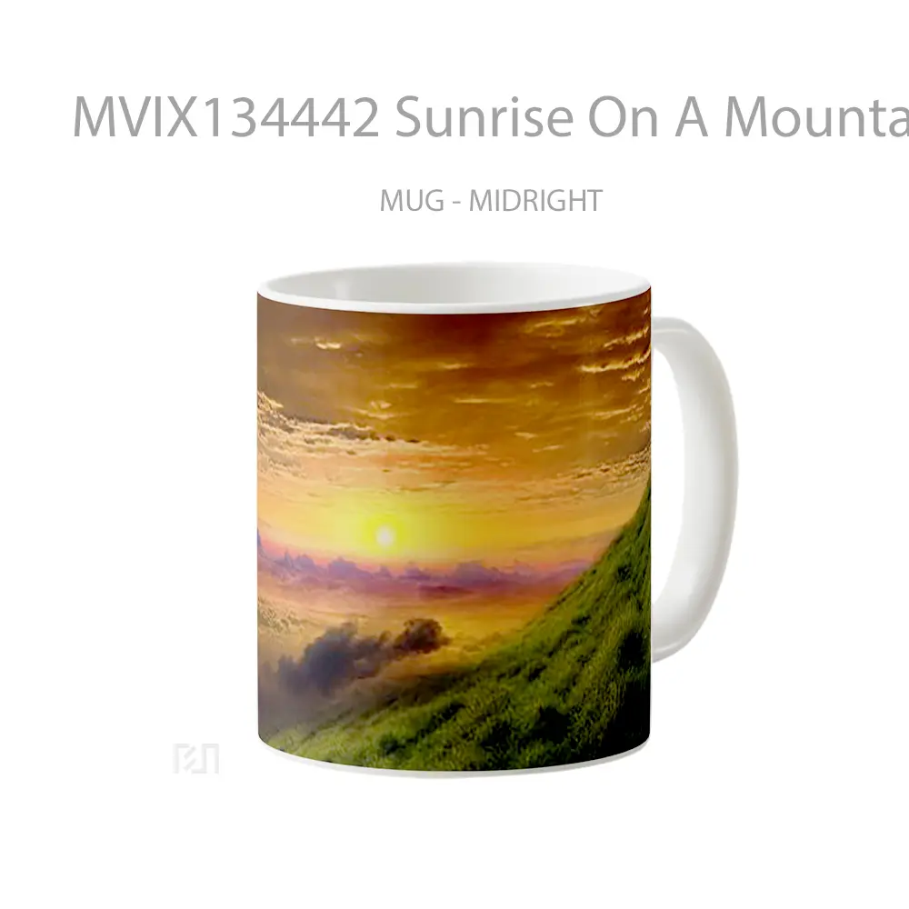 Mug Sunrise On A Mountain Gelas Pemandangan Alam - All-side / Desain