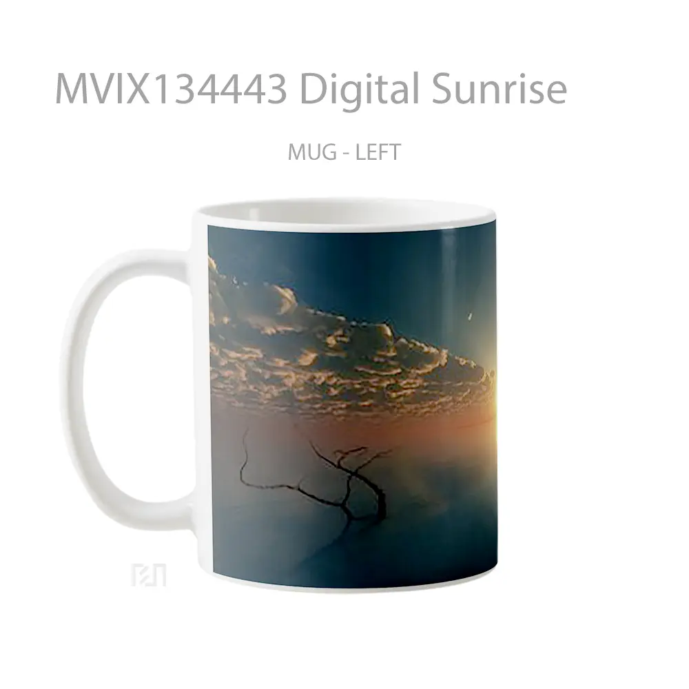 Mug Digital Sunrise Gelas Pemandangan Alam - All-side / Desain