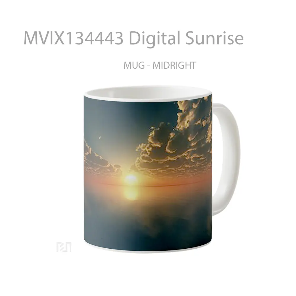 Mug Digital Sunrise Gelas Pemandangan Alam - All-side / Desain