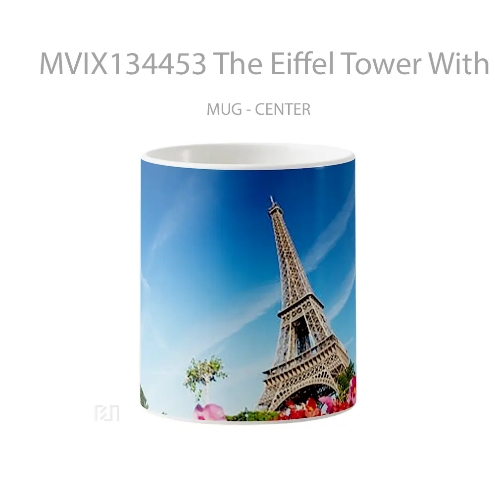 Mug The Eiffel Tower With Flowers Gelas Pemandangan Alam