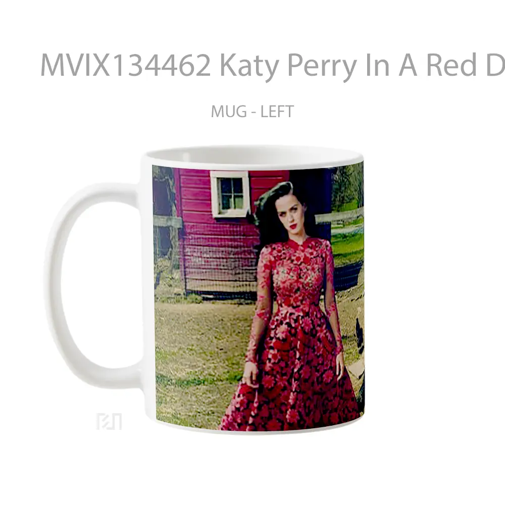 Mug Katy Perry In A Red Dress Gelas Keramik Unik - All-side / Desain