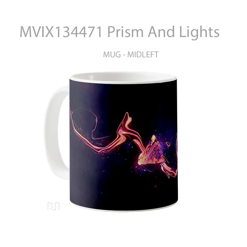 Mug Prism And Lights Gelas Keramik Unik - All-side / Desain