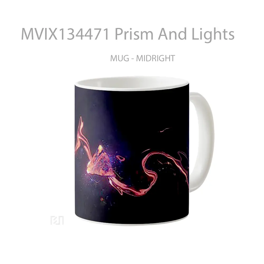 Mug Prism And Lights Gelas Keramik Unik - All-side / Desain