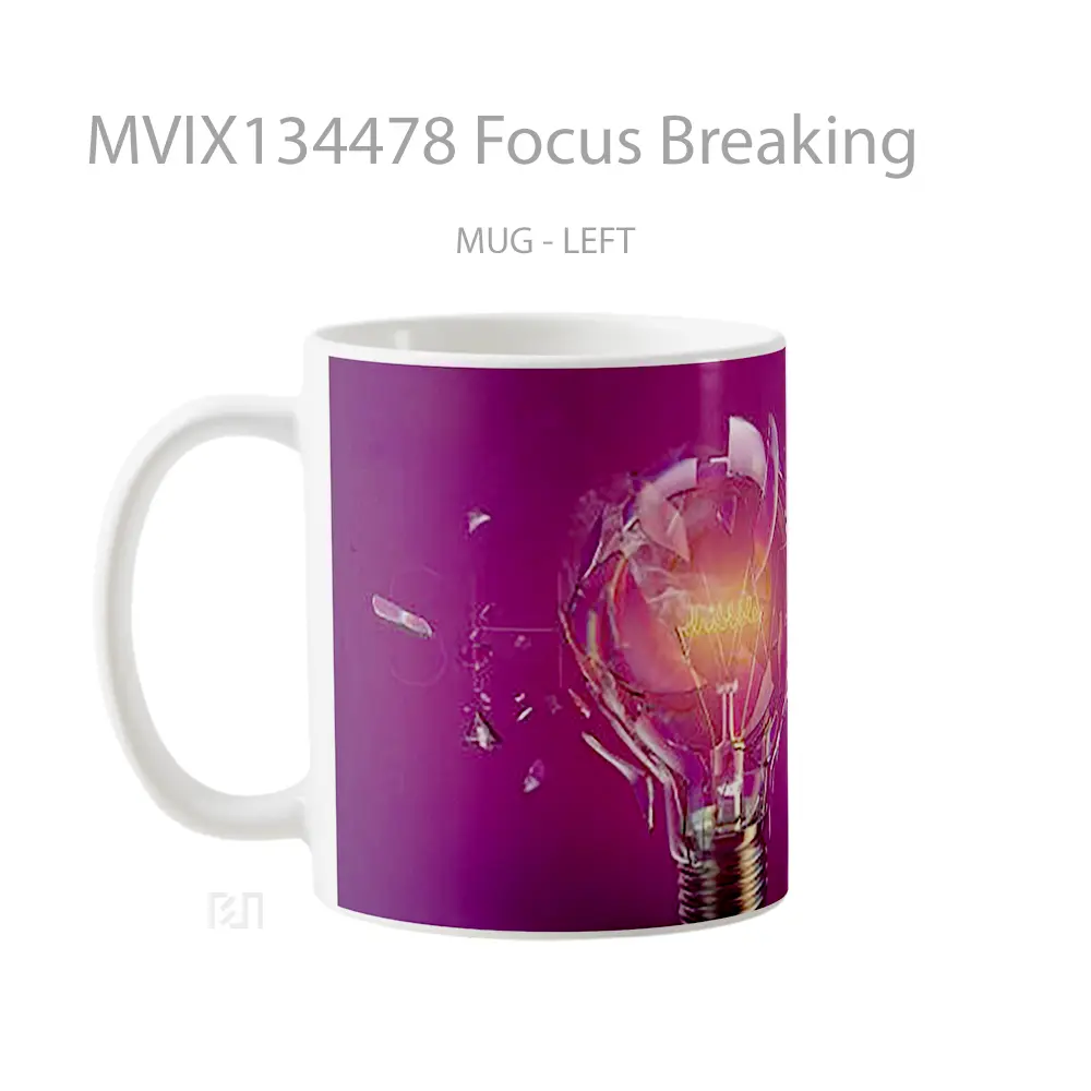 Mug Focus Breaking Gelas Keramik Unik - All-side / Desain