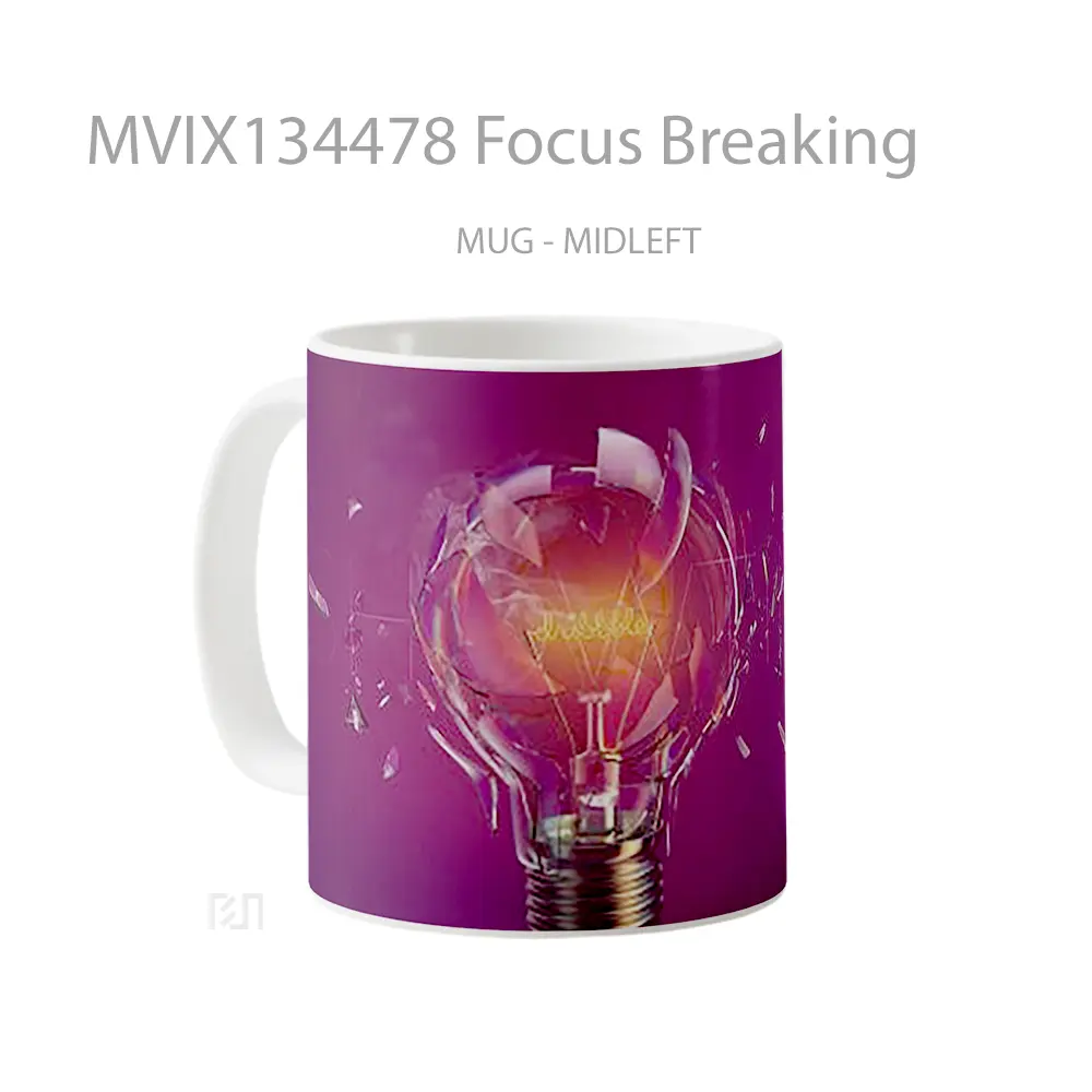 Mug Focus Breaking Gelas Keramik Unik - All-side / Desain