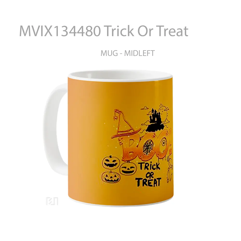 Mug Trick Or Treat Gelas Keramik Unik - All-side / Desain