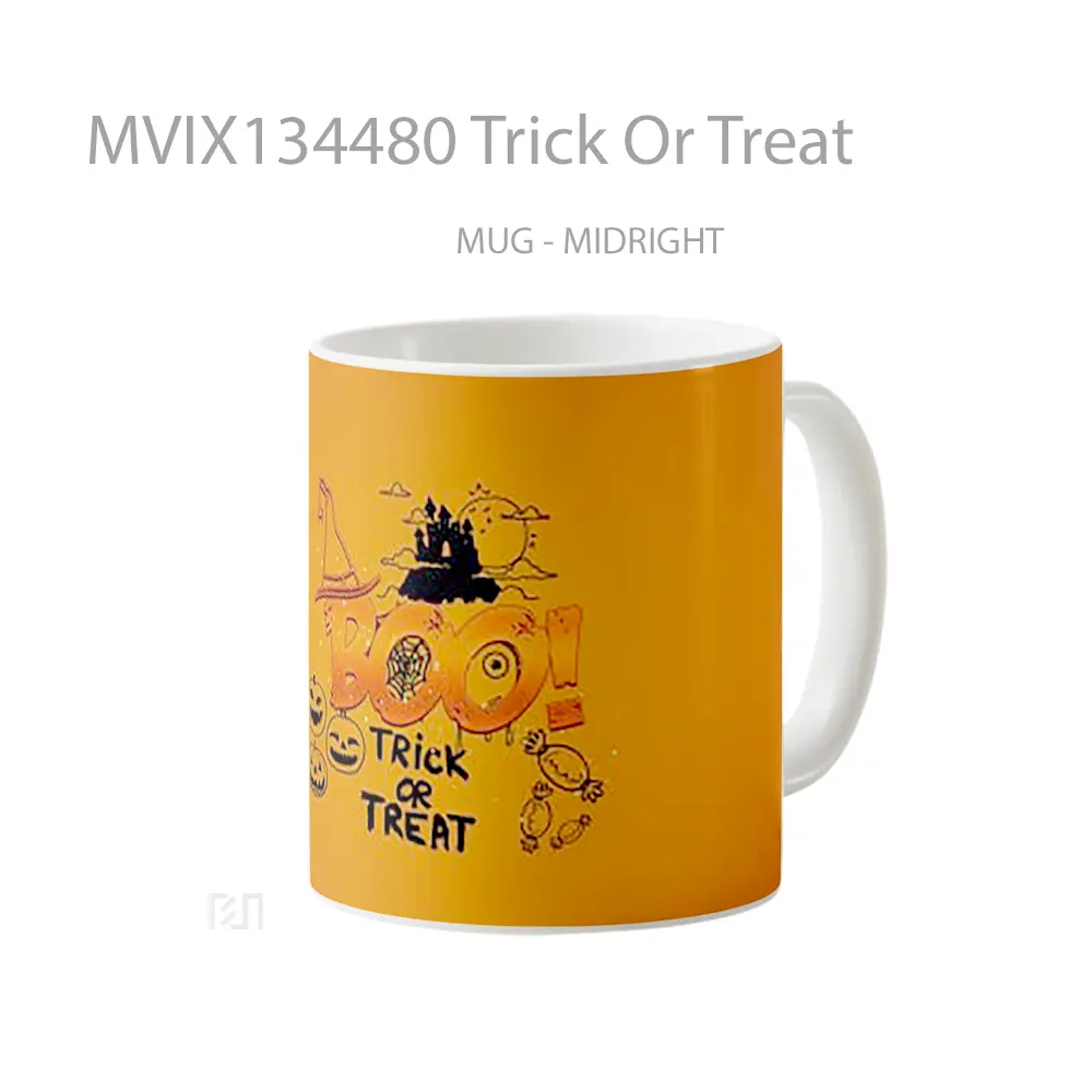 Mug Trick Or Treat Gelas Keramik Unik - All-side / Desain