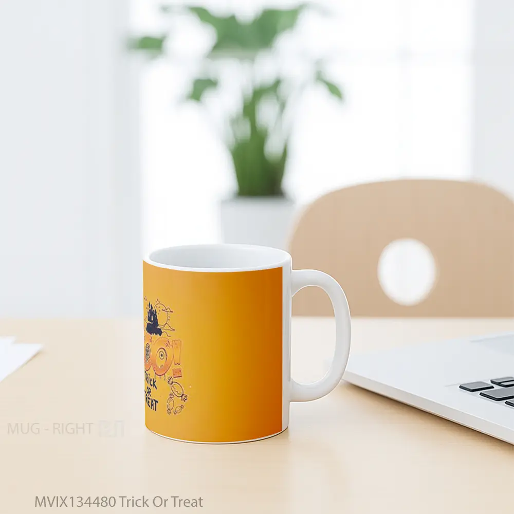 Mug Trick Or Treat Gelas Keramik Unik - All-side / Desain