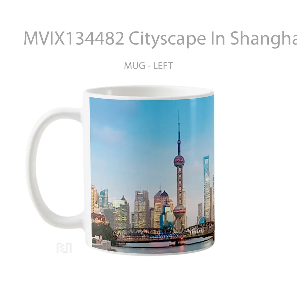 Mug Cityscape In Shanghai Gelas Keramik Unik - All-side / Desain