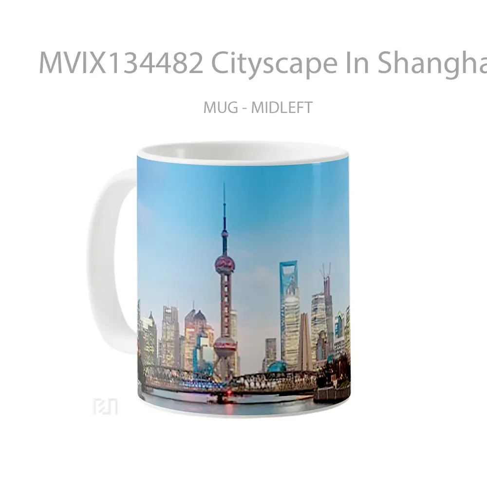 Mug Cityscape In Shanghai Gelas Keramik Unik - All-side / Desain