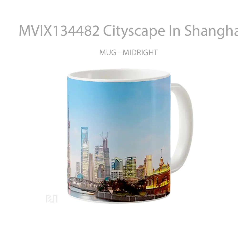 Mug Cityscape In Shanghai Gelas Keramik Unik - All-side / Desain