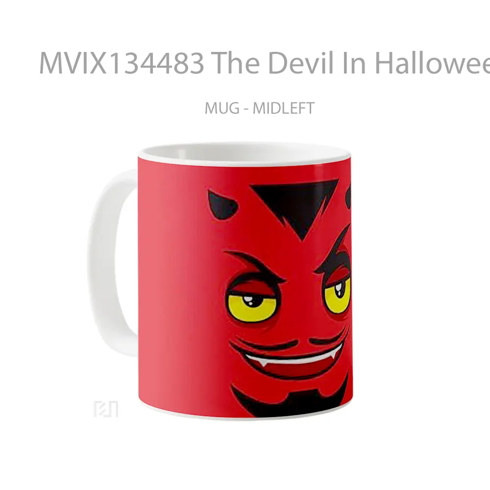 Mug The Devil In Halloween Gelas Keramik Unik - All-side / Desain