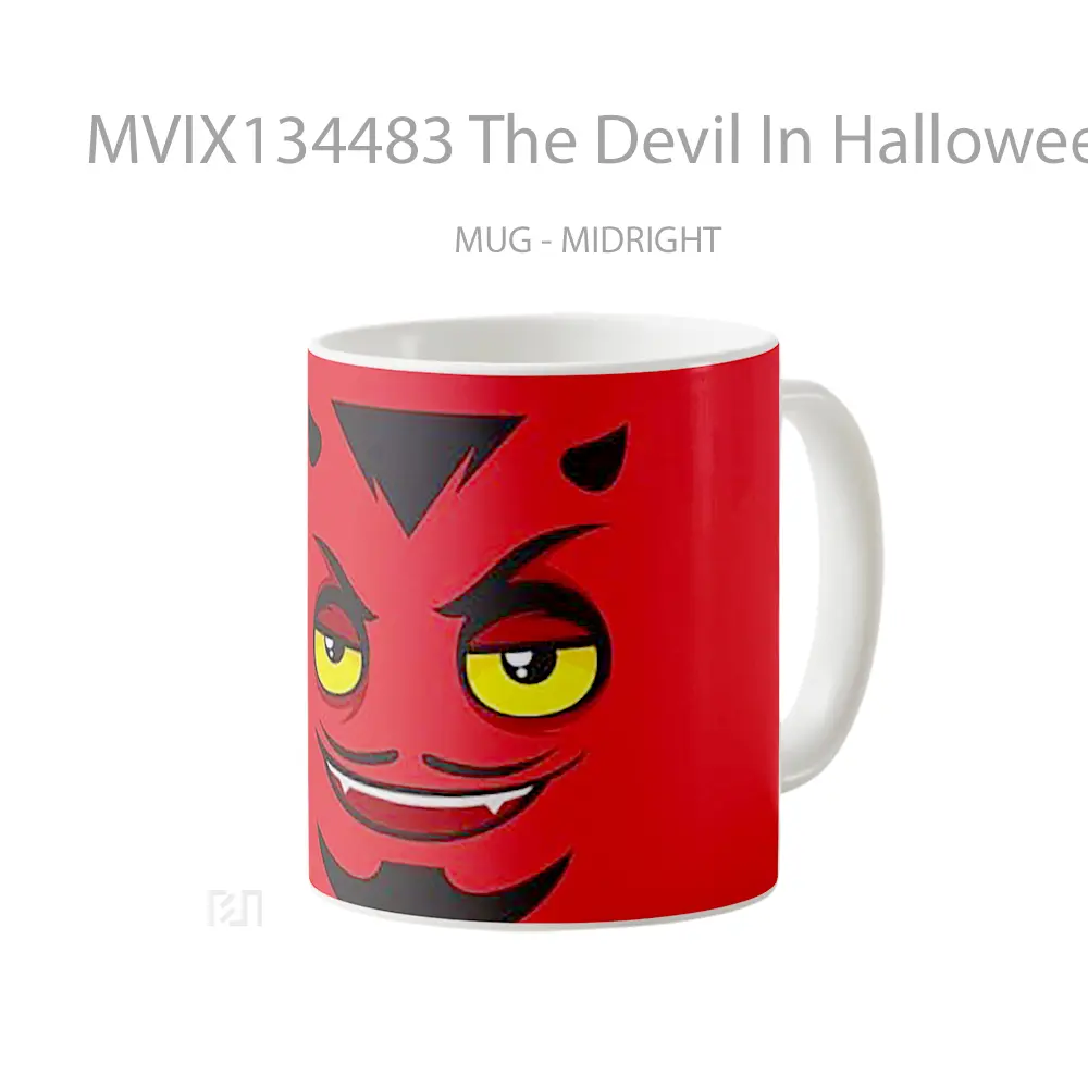 Mug The Devil In Halloween Gelas Keramik Unik - All-side / Desain
