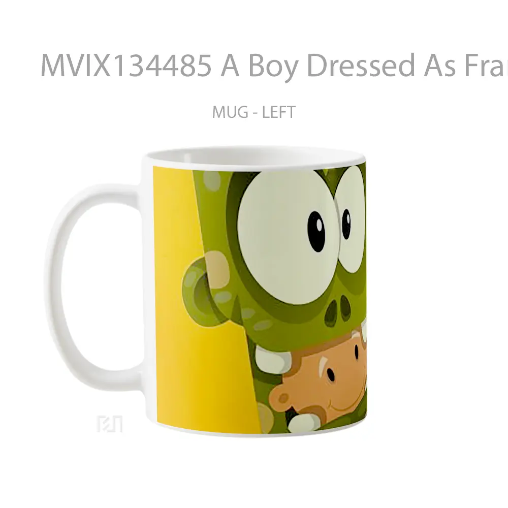 Mug A Boy Dressed As Frankenstein Gelas Keramik Unik - All-side / Desain