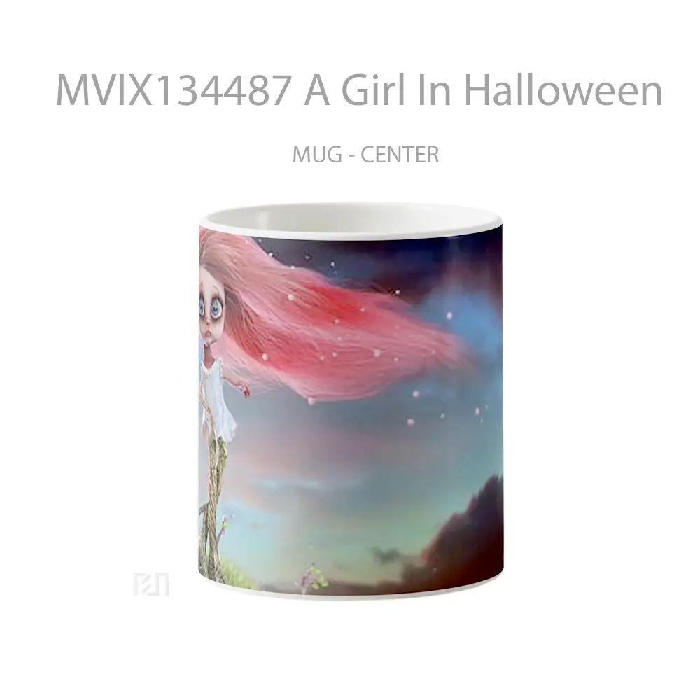 Mug A Girl In Halloween Gelas Keramik Unik