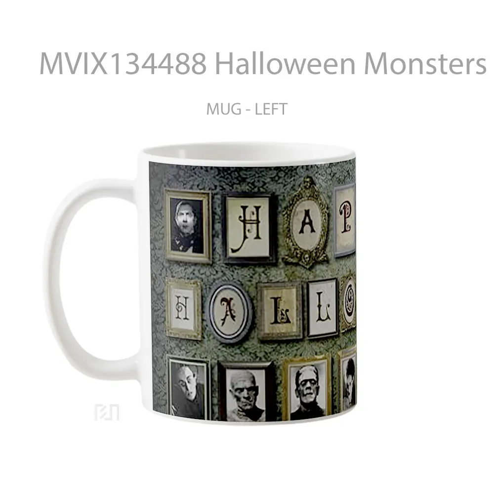 Mug Halloween Monsters Gelas Keramik Unik - All-side / Desain