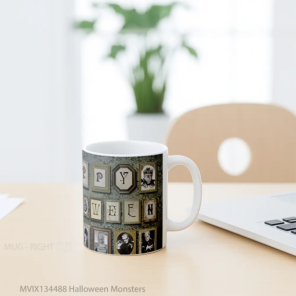 Mug Halloween Monsters Gelas Keramik Unik - All-side / Desain