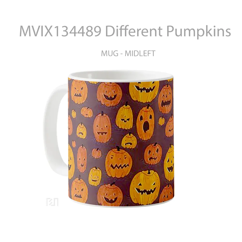 Mug Different Pumpkins Gelas Keramik Unik - All-side / Desain