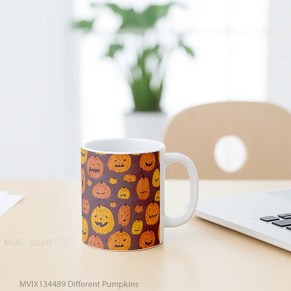 Mug Different Pumpkins Gelas Keramik Unik - All-side / Desain