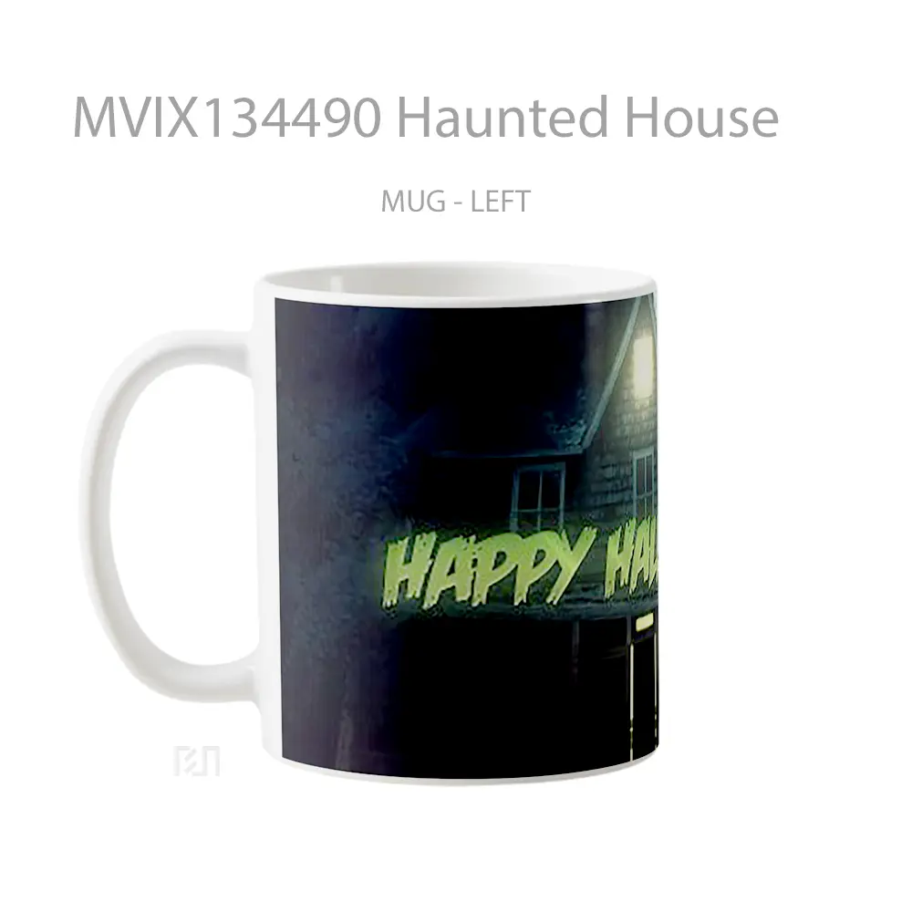 Mug Haunted House Gelas Keramik Unik - All-side / Desain