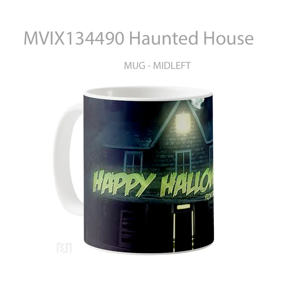 Mug Haunted House Gelas Keramik Unik - All-side / Desain
