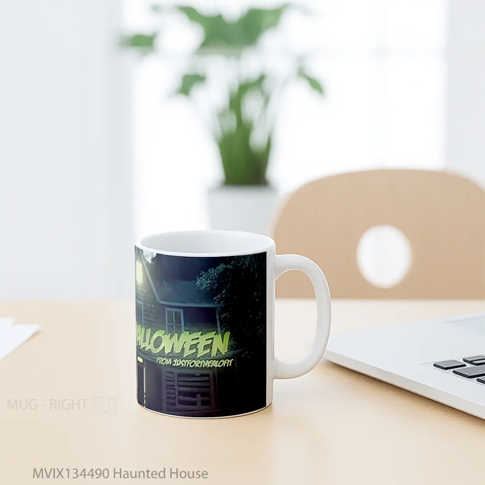 Mug Haunted House Gelas Keramik Unik - All-side / Desain