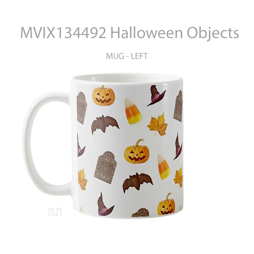 Mug Halloween Objects Gelas Keramik Unik - All-side / Desain