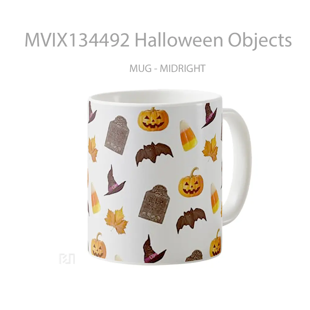 Mug Halloween Objects Gelas Keramik Unik - All-side / Desain