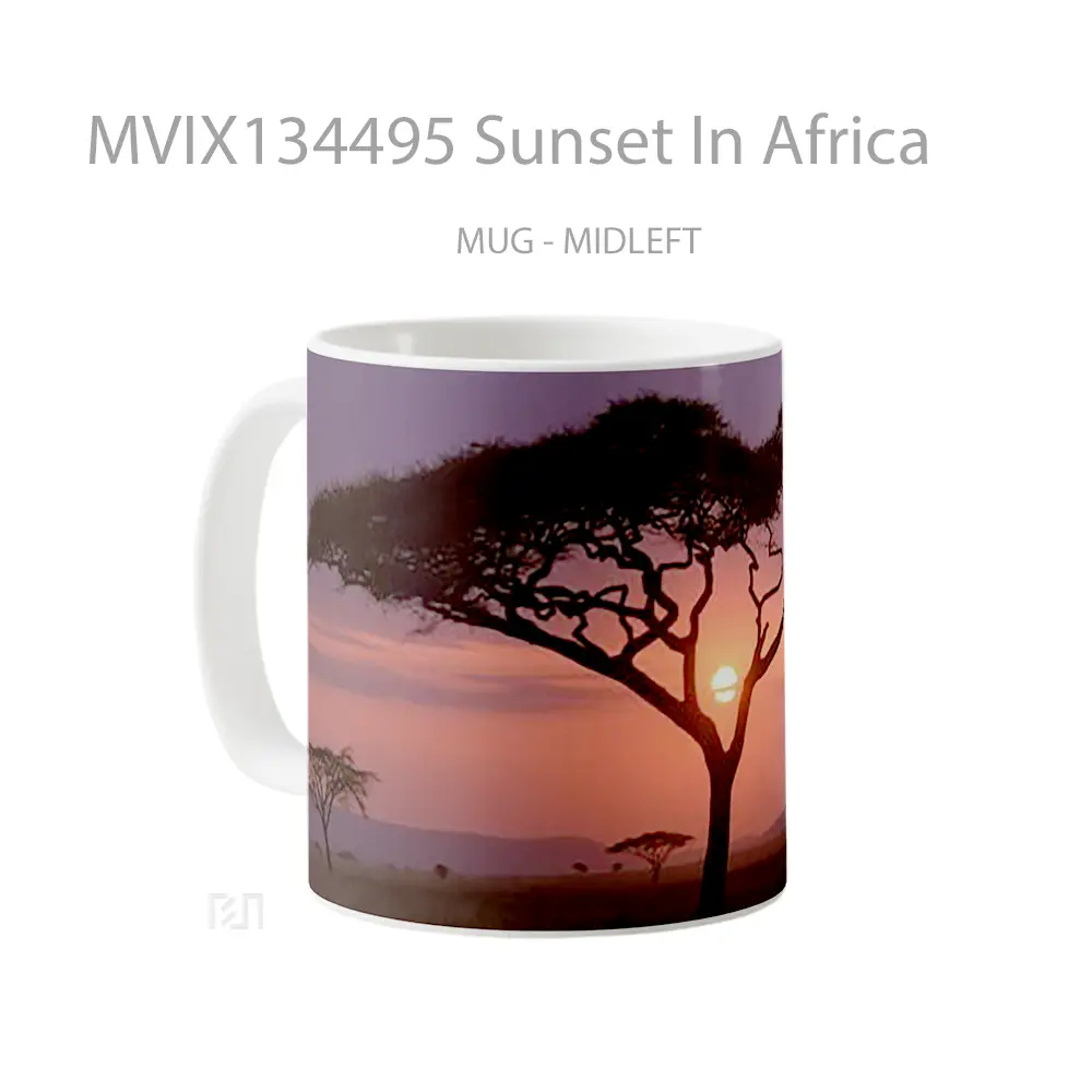 Mug Sunset In Africa Gelas Pemandangan Alam - All-side / Desain