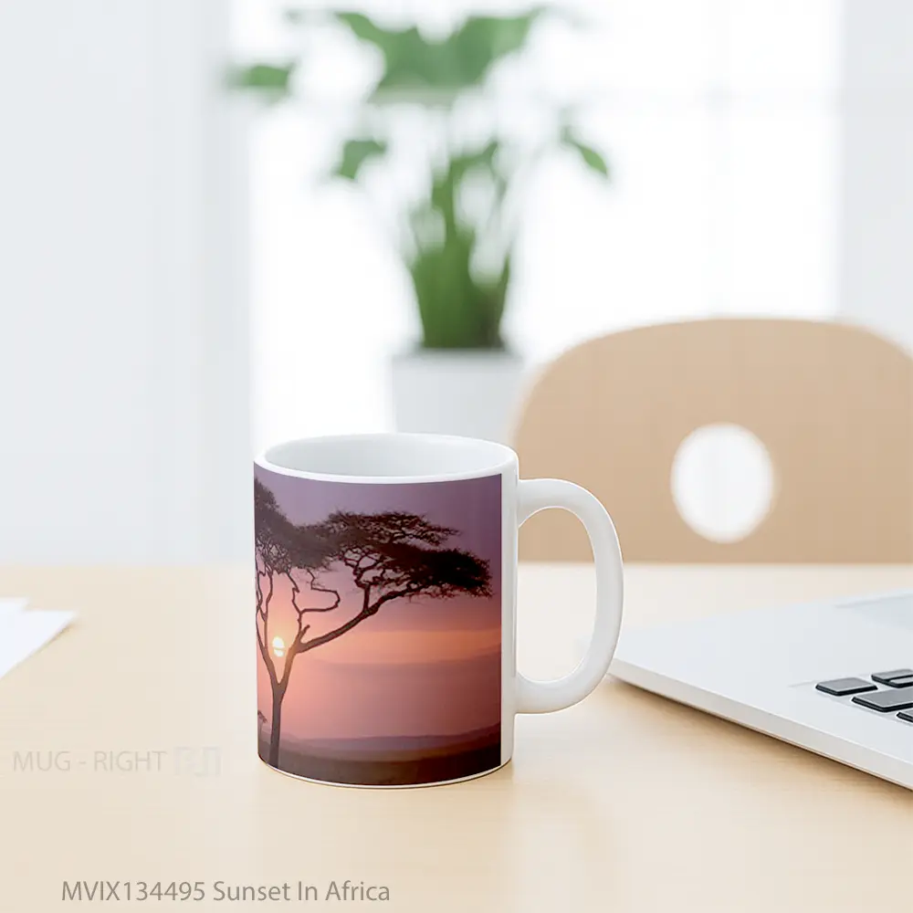 Mug Sunset In Africa Gelas Pemandangan Alam - All-side / Desain