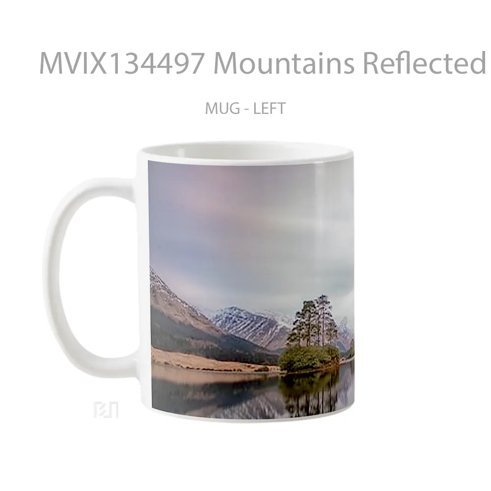Mug Mountains Reflected In A Lake Gelas Pemandangan Alam - All-side / Desain