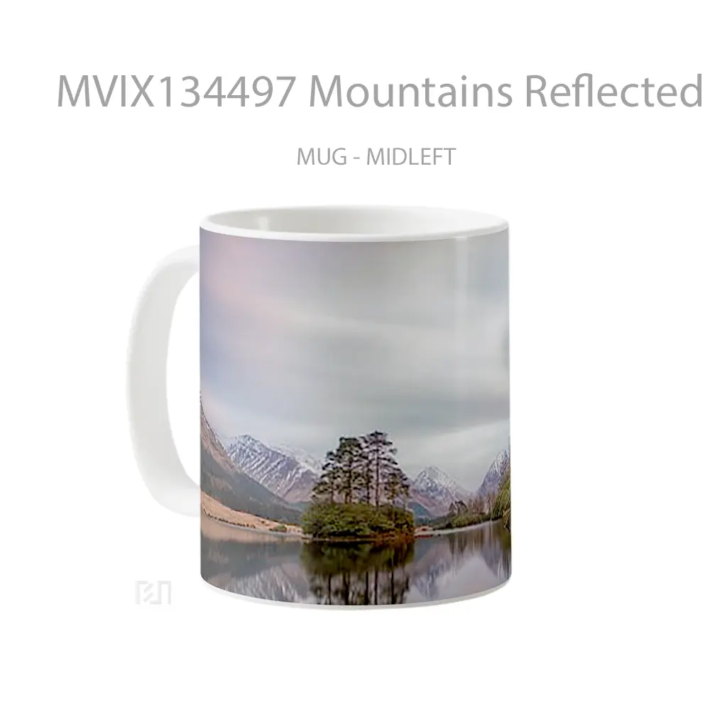 Mug Mountains Reflected In A Lake Gelas Pemandangan Alam - All-side / Desain