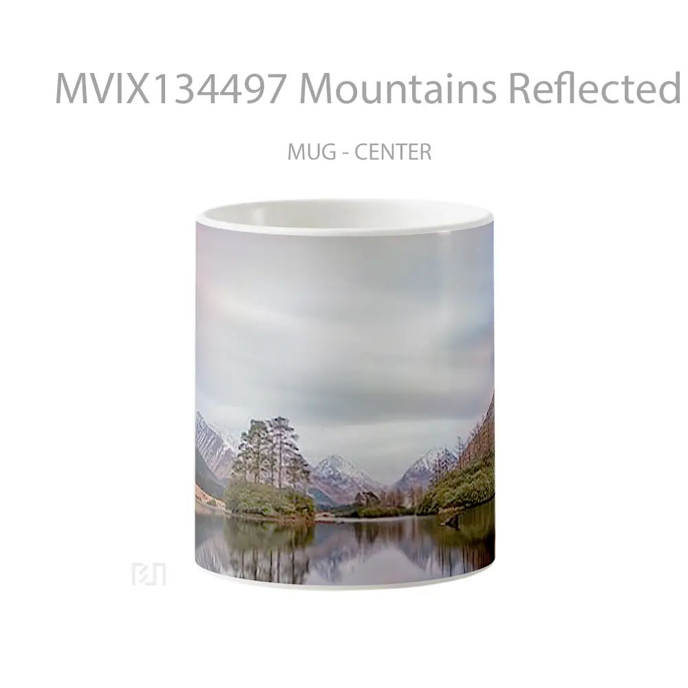 Mug Mountains Reflected In A Lake Gelas Pemandangan Alam