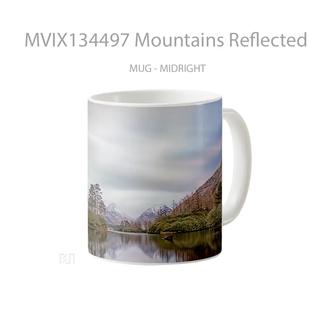 Mug Mountains Reflected In A Lake Gelas Pemandangan Alam - All-side / Desain