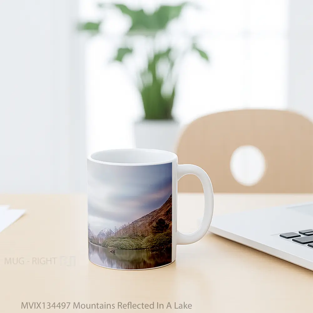 Mug Mountains Reflected In A Lake Gelas Pemandangan Alam - All-side / Desain