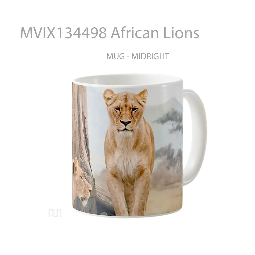 Mug African Lions Gelas Hewan Lucu - All-side / Desain