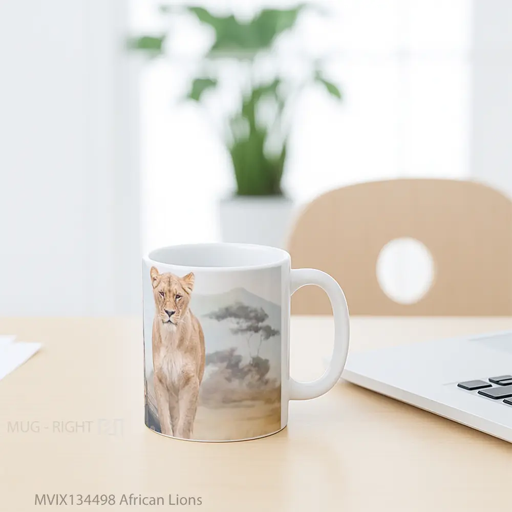 Mug African Lions Gelas Hewan Lucu - All-side / Desain