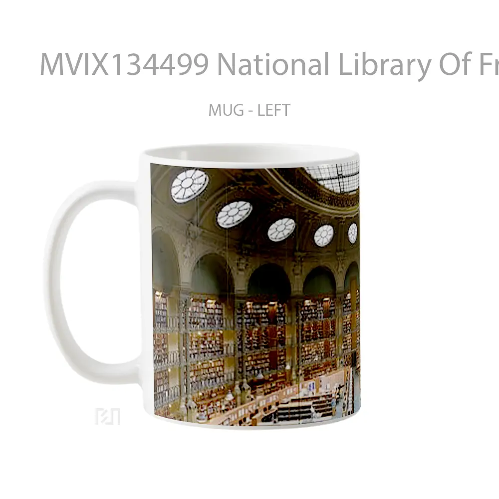 Mug National Library Of France Gelas Keramik Unik - All-side / Desain