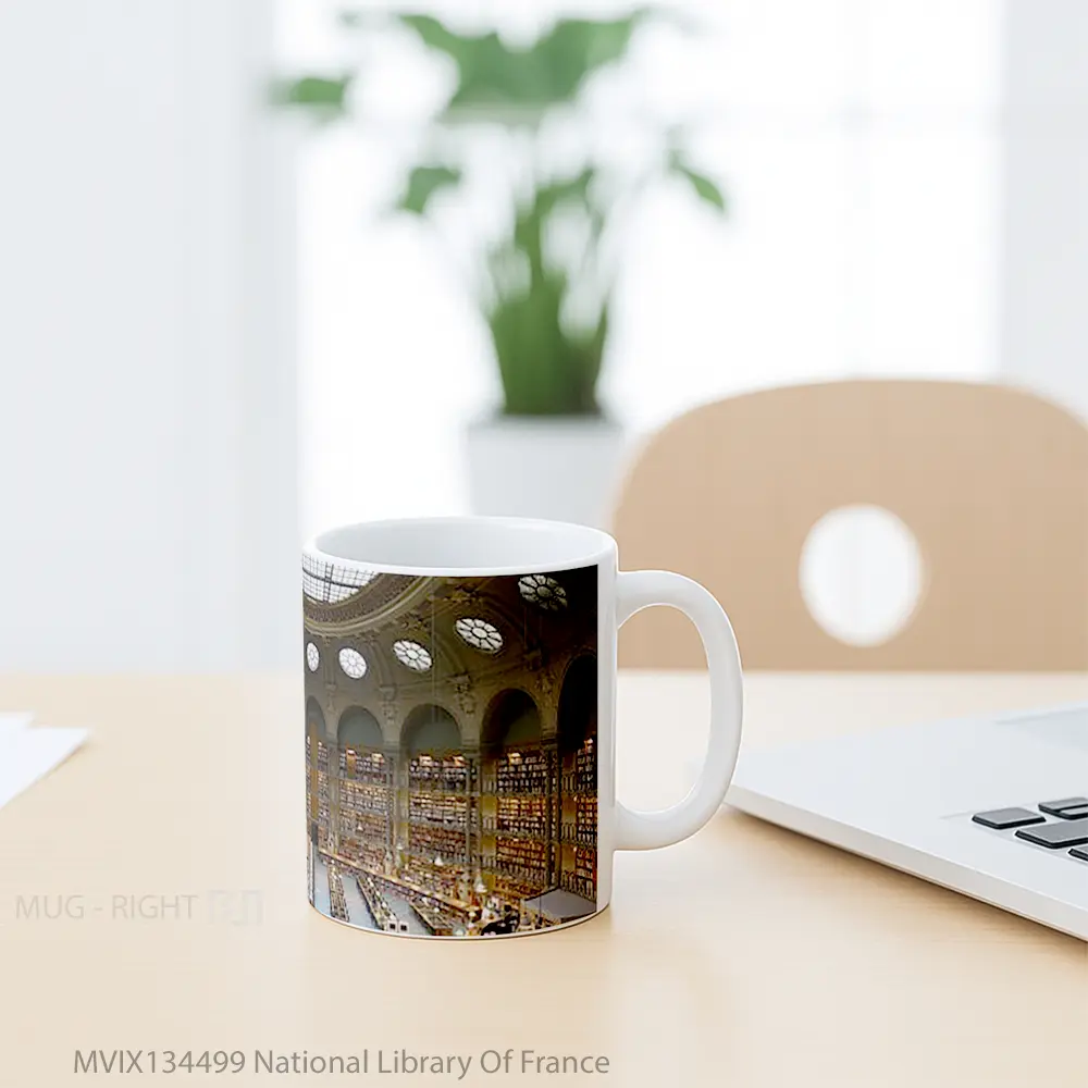 Mug National Library Of France Gelas Keramik Unik - All-side / Desain