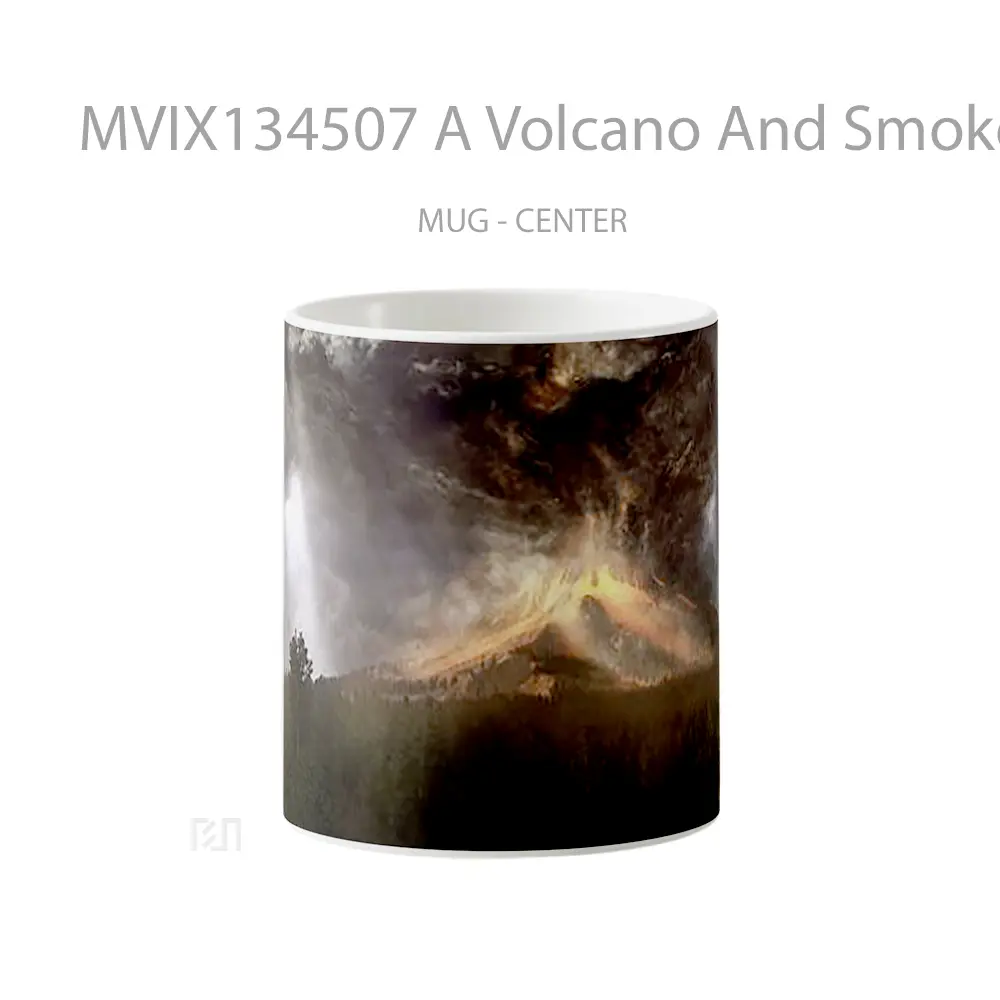 Mug A Volcano And Smoke Gelas Keramik Unik