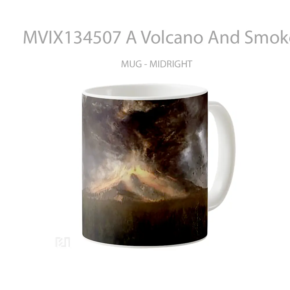 Mug A Volcano And Smoke Gelas Keramik Unik - All-side / Desain