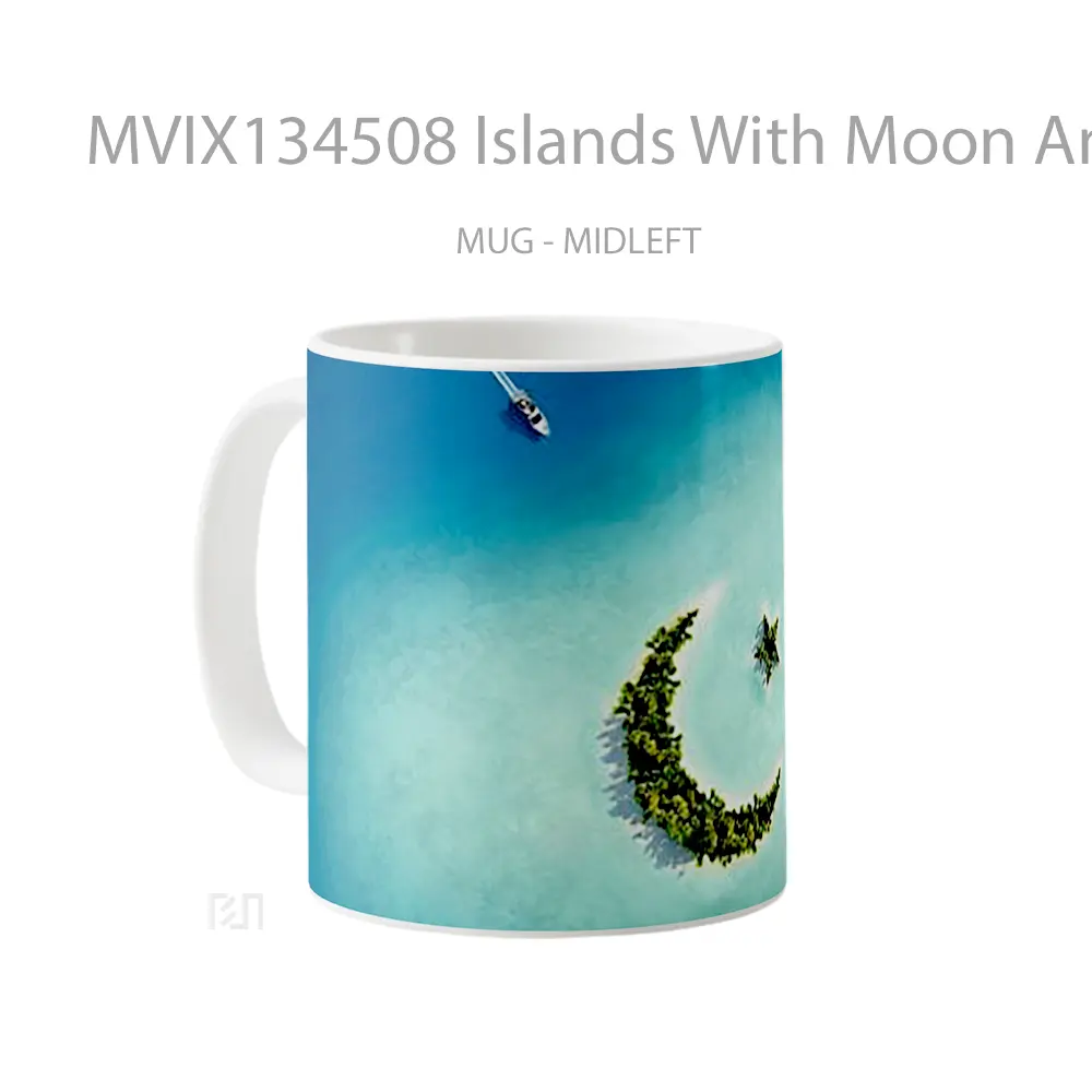 Mug Islands With Moon And Star Shape Gelas Pemandangan Alam - All-side / Desain