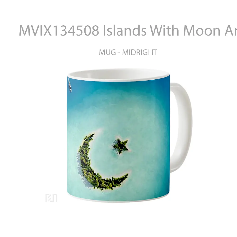 Mug Islands With Moon And Star Shape Gelas Pemandangan Alam - All-side / Desain