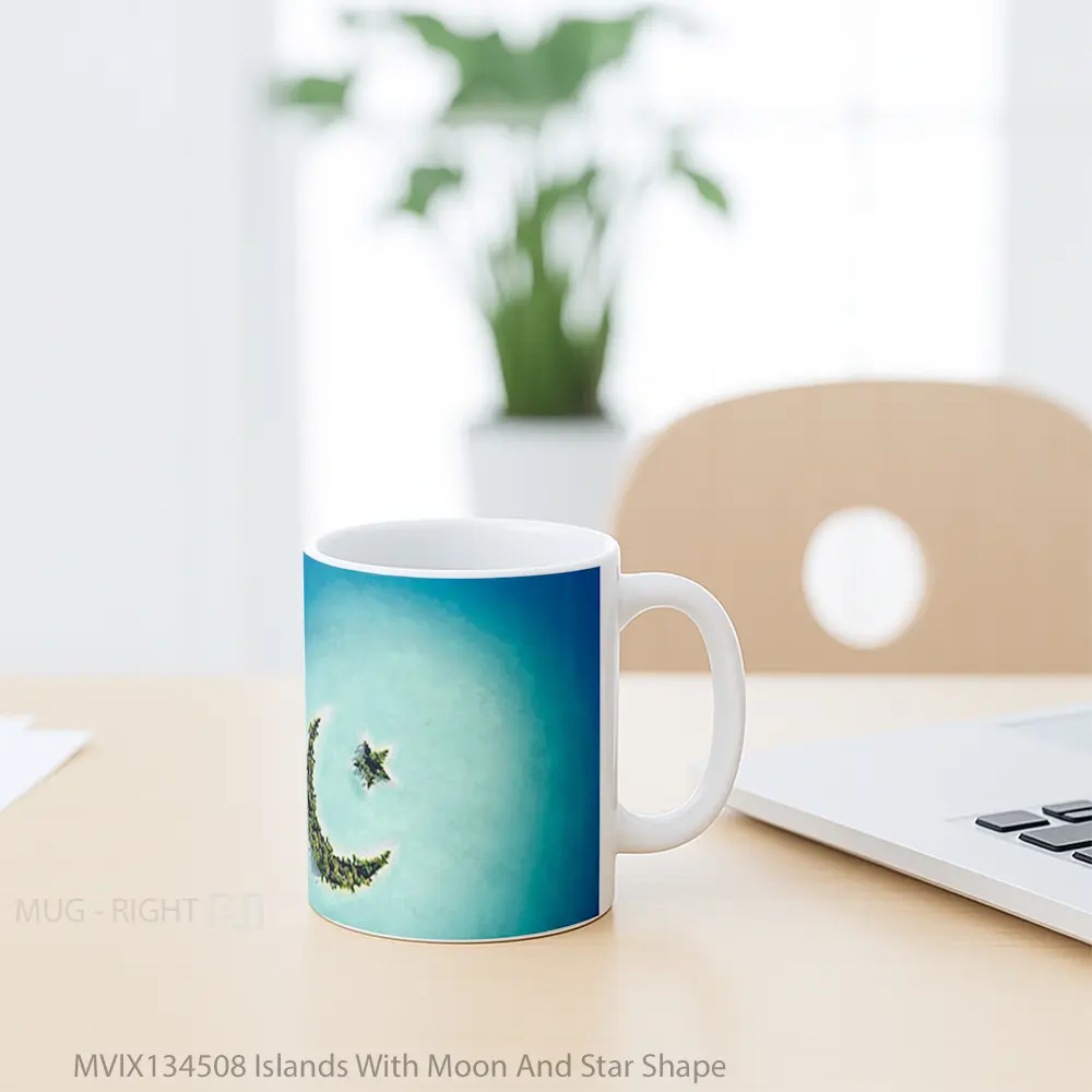 Mug Islands With Moon And Star Shape Gelas Pemandangan Alam - All-side / Desain