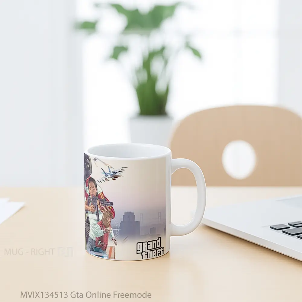 Mug Gta Online Freemode Gelas Keramik Unik - All-side / Desain