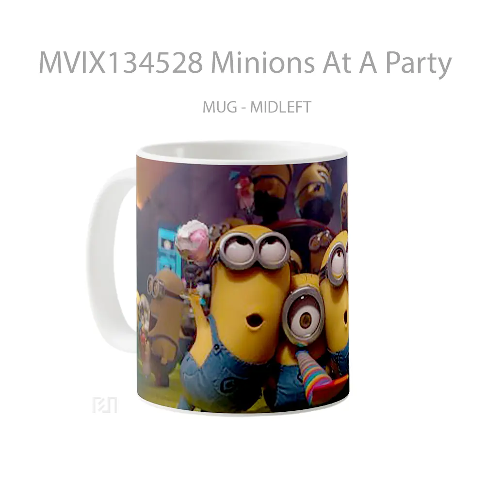 Mug Minions At A Party Gelas Kartun - All-side / Desain